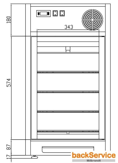 Tischkühlvitrine BSM SC100 drehend Innen  LED